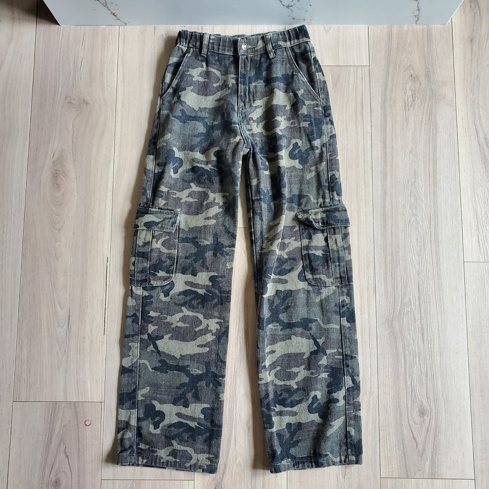 Adika Cargo Pants Womens XS Green Camo Utility Streetwear Gorpcore Camouflage